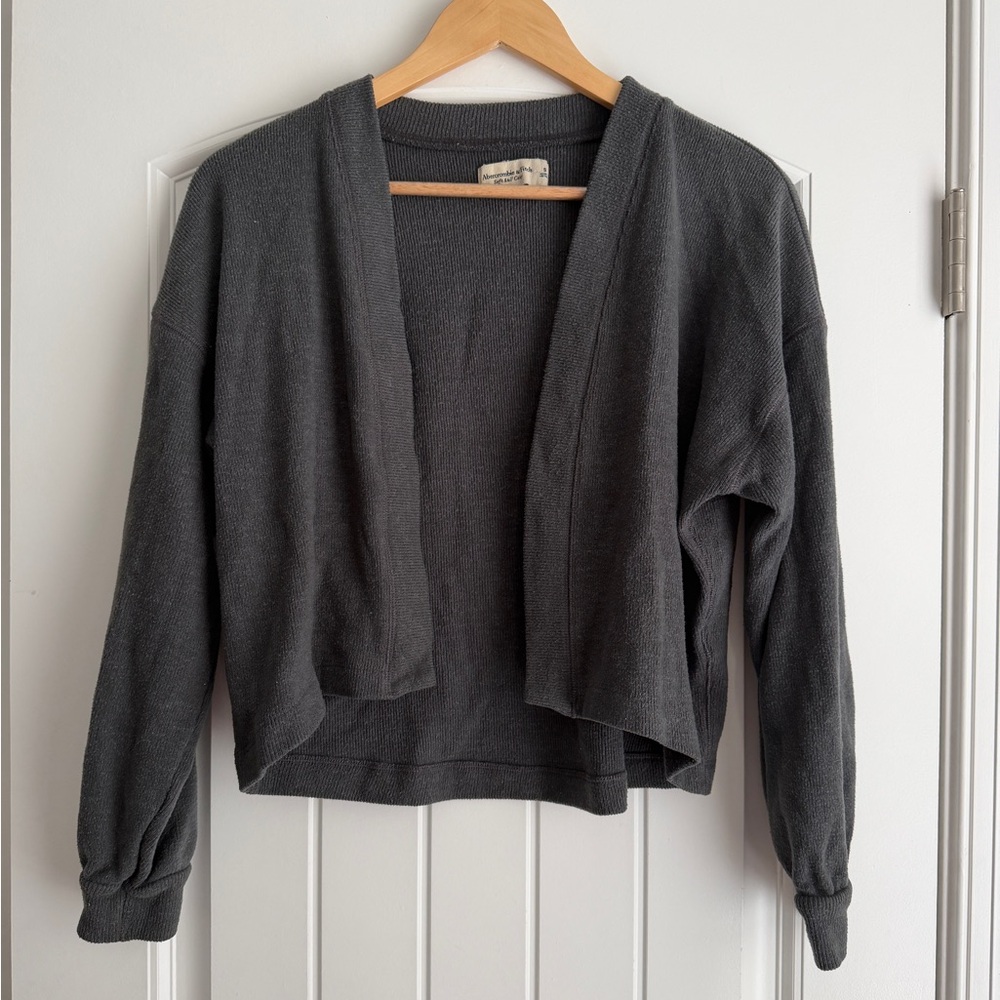 Abercrombie Gray Open-Front Sweater